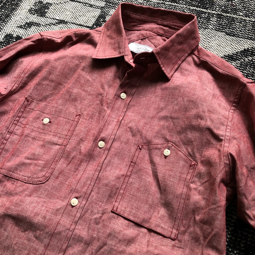 3Sixteen Red Chambray Work Shirt Sz Large